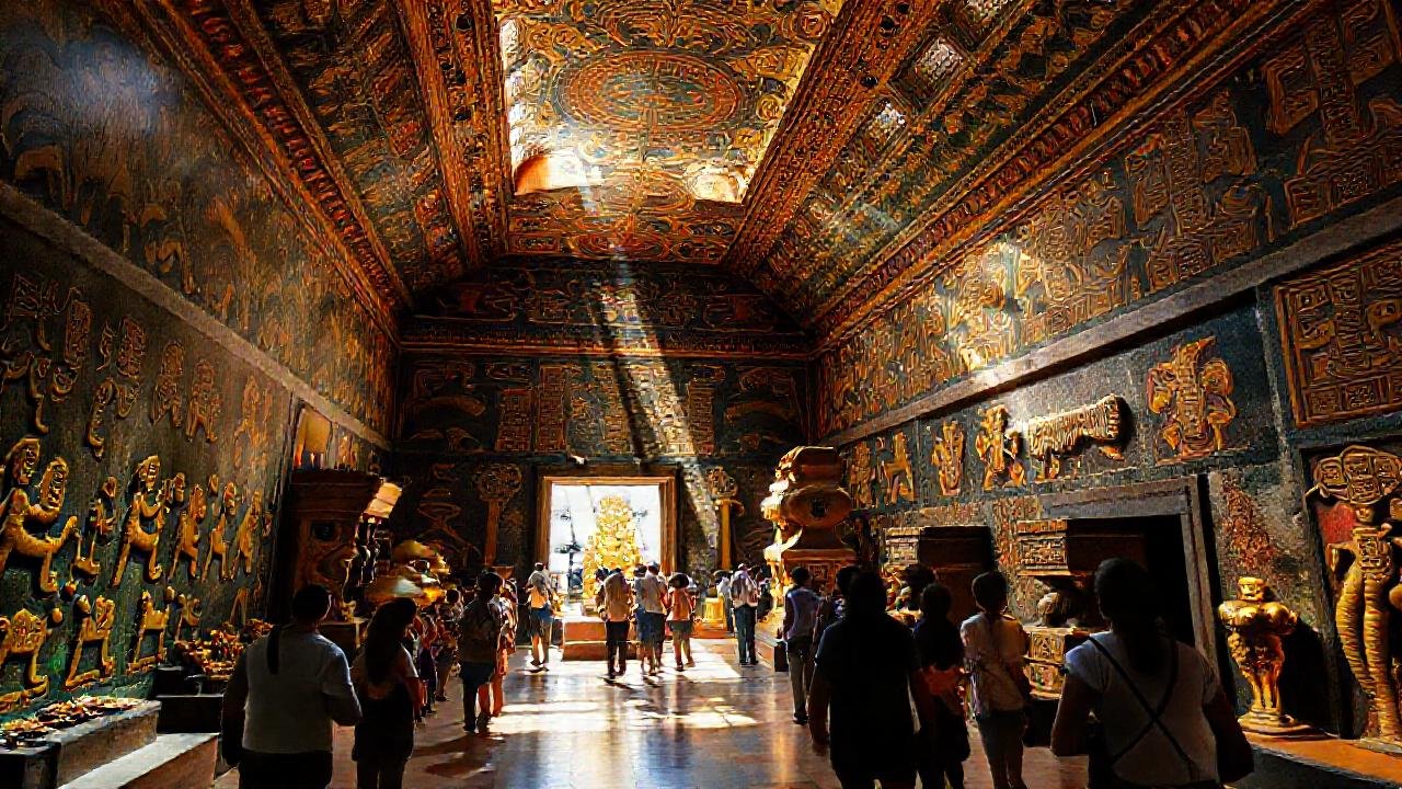 El museo azteca reluce con arte y luz