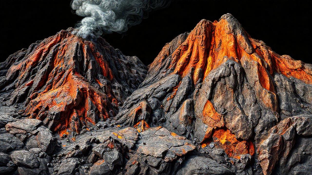 Formaciones volcánicas detalladas ilustran la geología