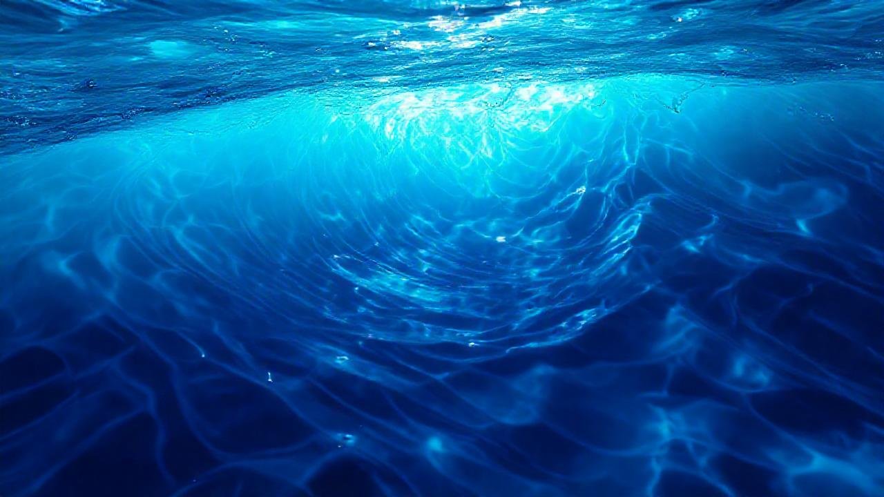 Olas oceánicas crean patrones de luz abstractos