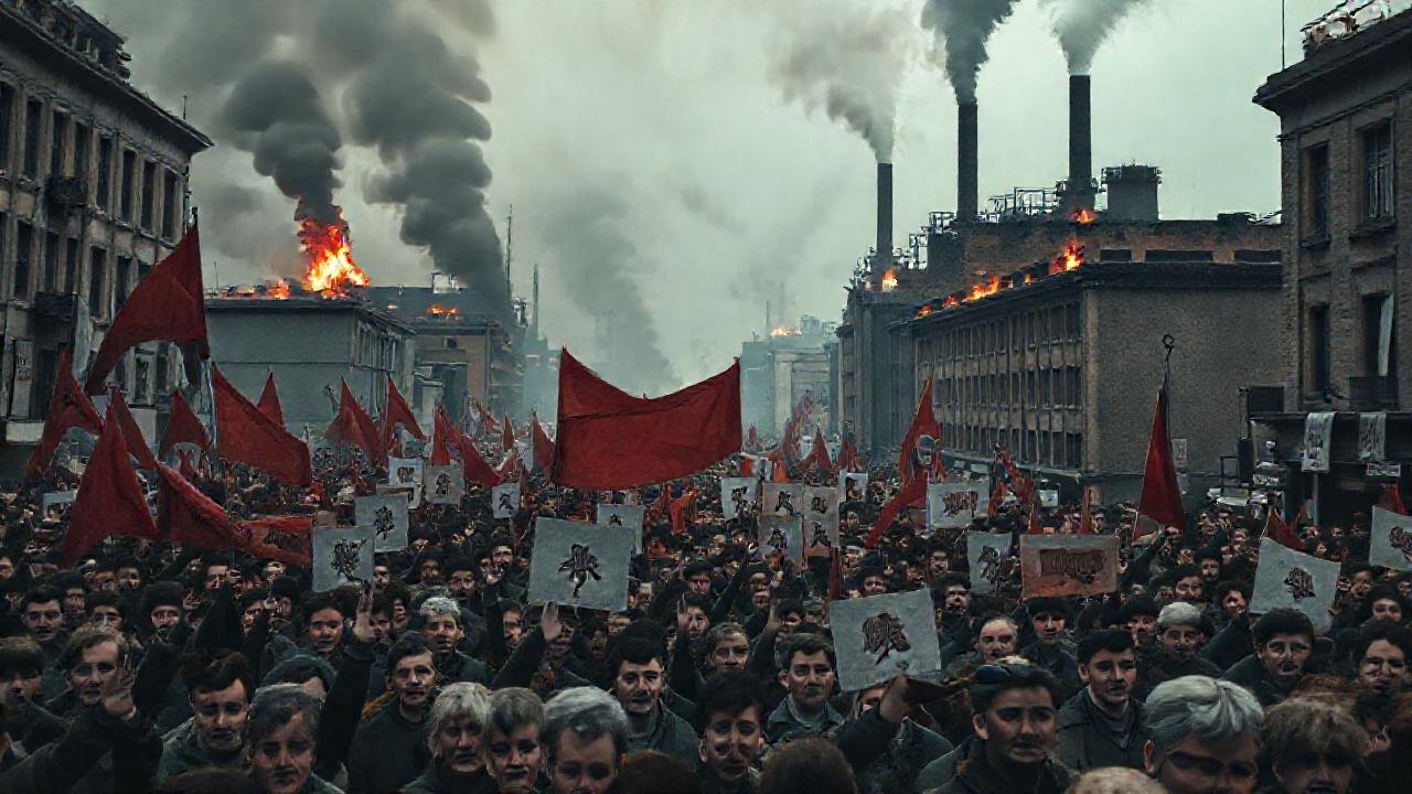 La revolución incendia y destruye calles