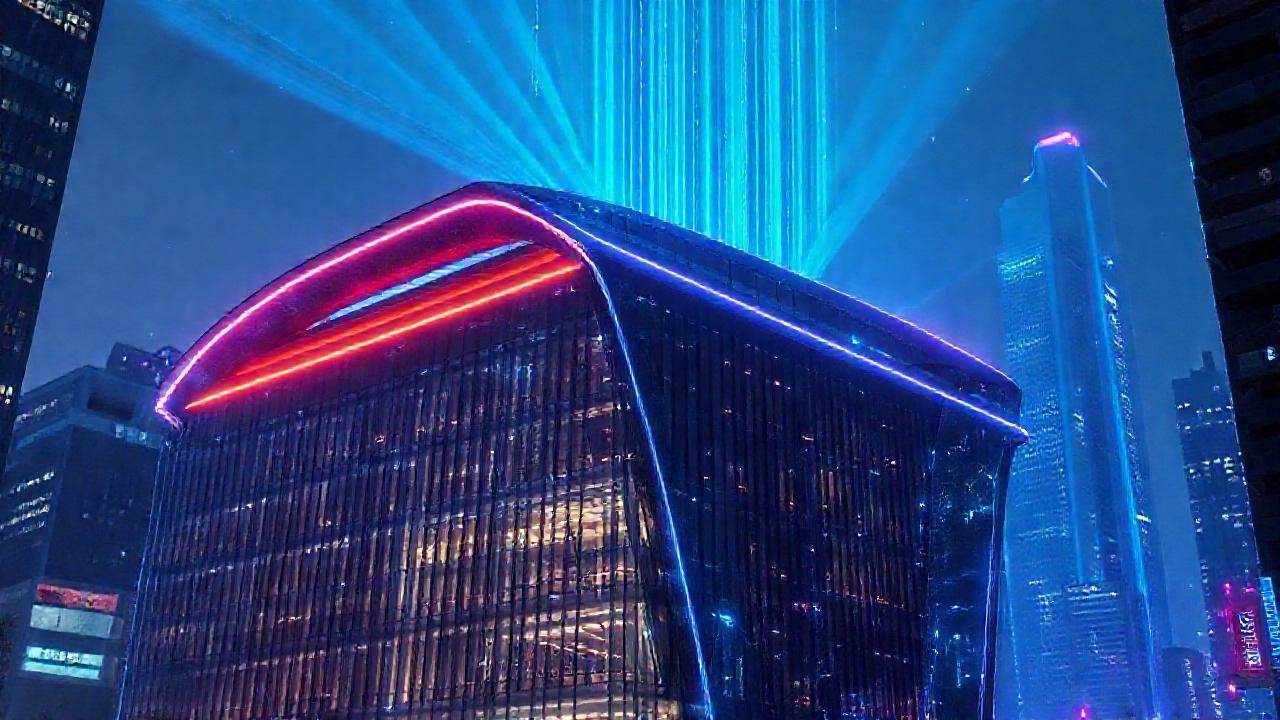 Un edificio futurista e innovador brilla