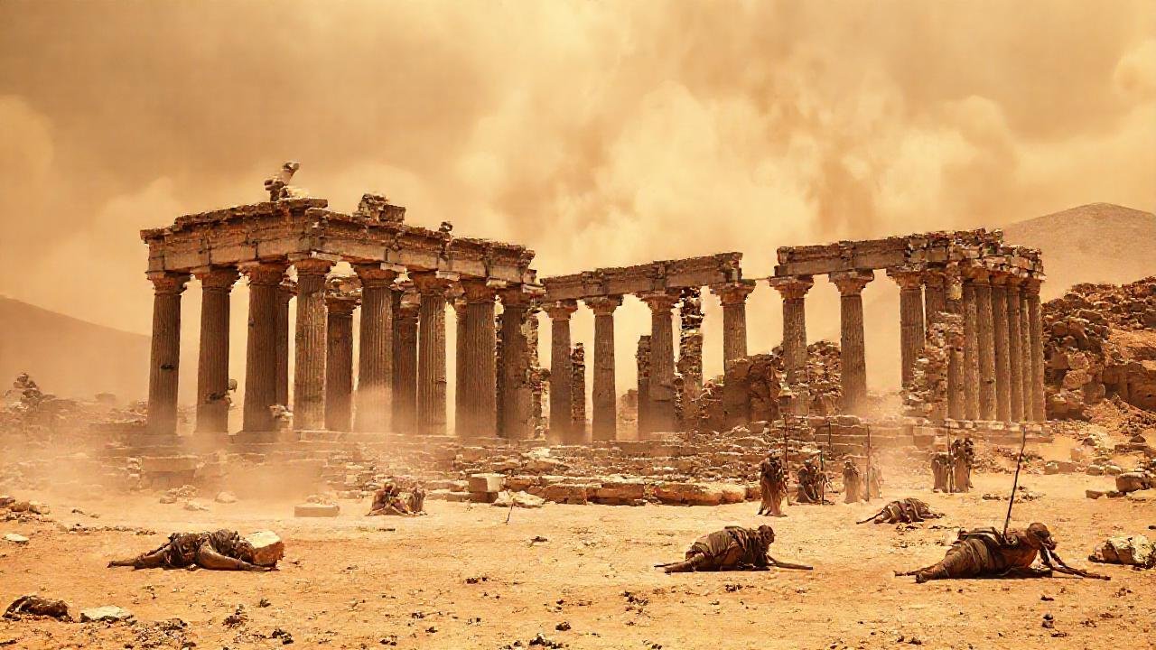 Ruinas antiguas y desoladas evocan guerra