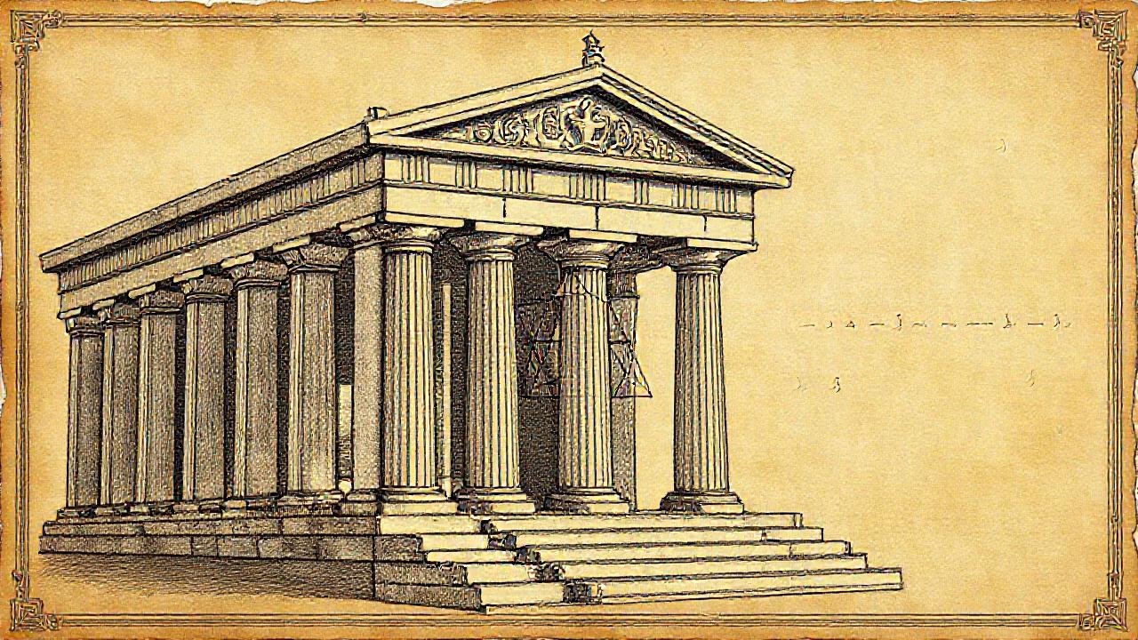 Arquitectura griega antigua, una ilustración elegante