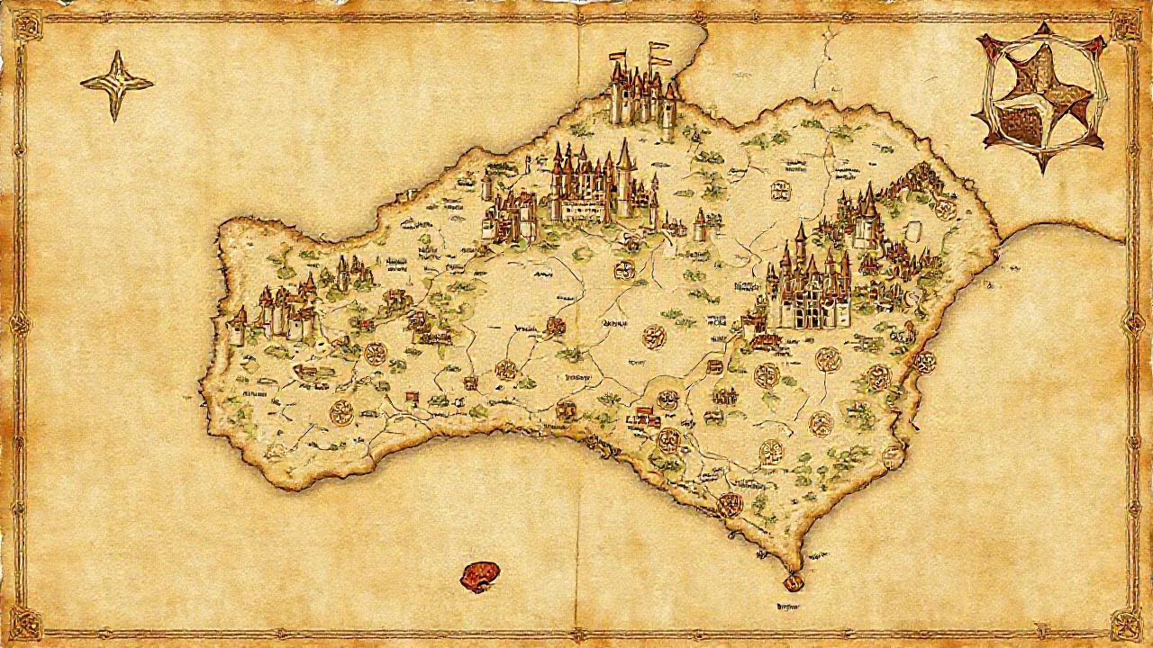 Mapa medieval muestra fronteras y castillos