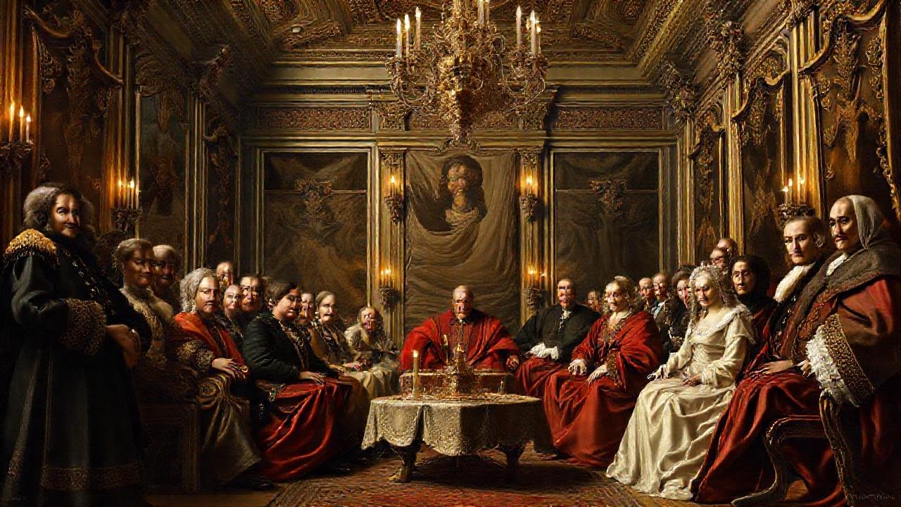 Pedro el Grande observa la nobleza rusa