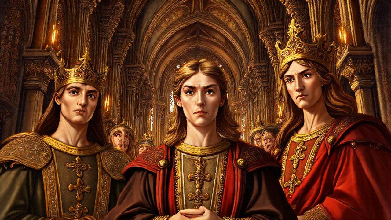 Realeza medieval en esplendor ilustrado