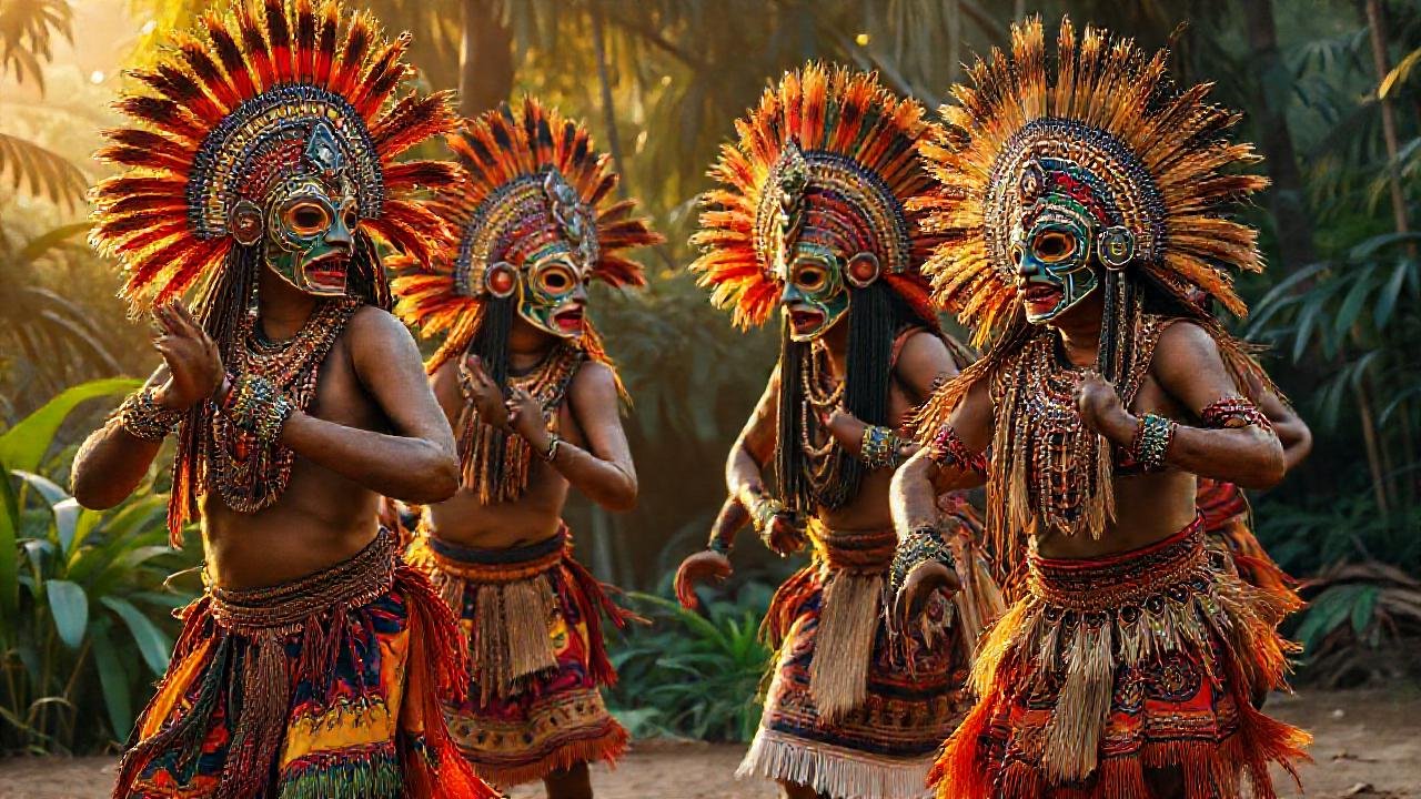 Danzas ancestrales en colores vibrantes