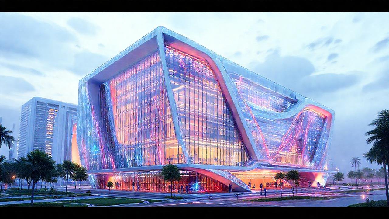 Edificio moderno resistente al terremoto y futurista