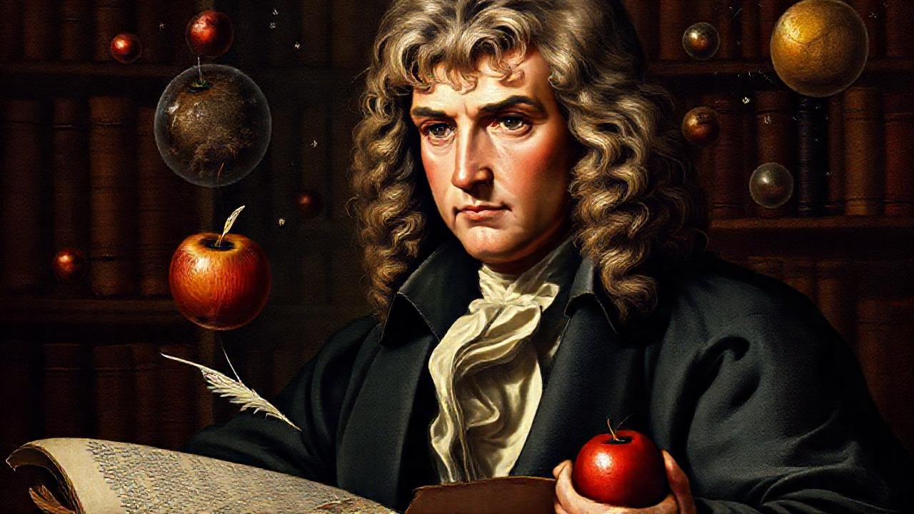 Newton estudia el universo en su retrato
