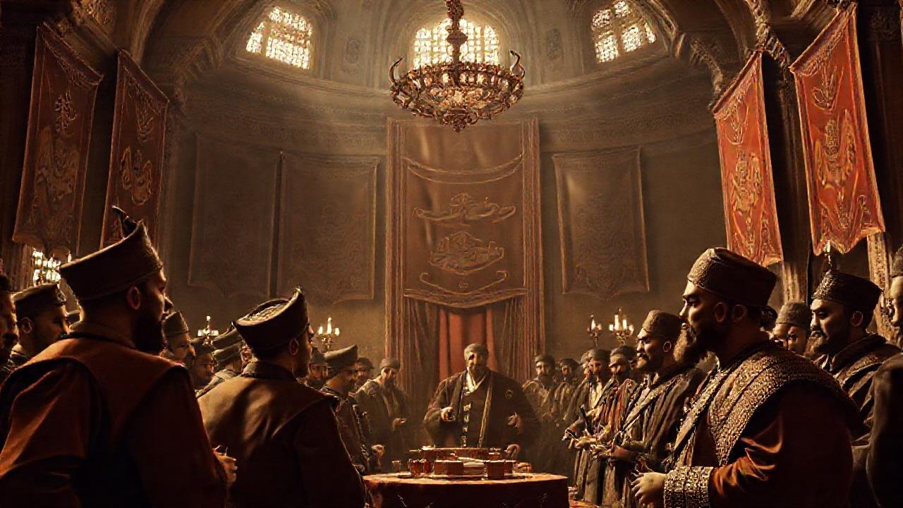 Palacio otomano: debate político, historia sepia