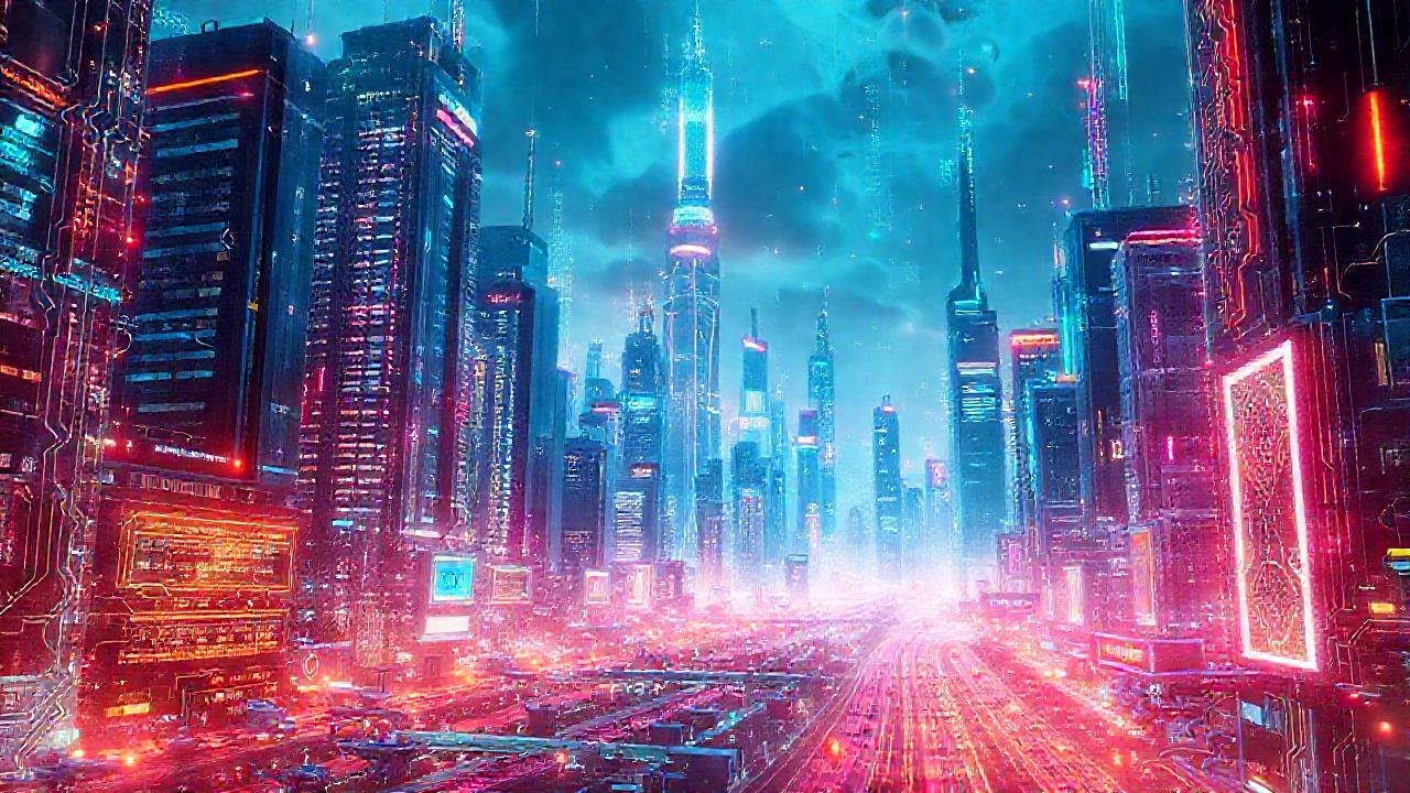 Ciudad futurista digital