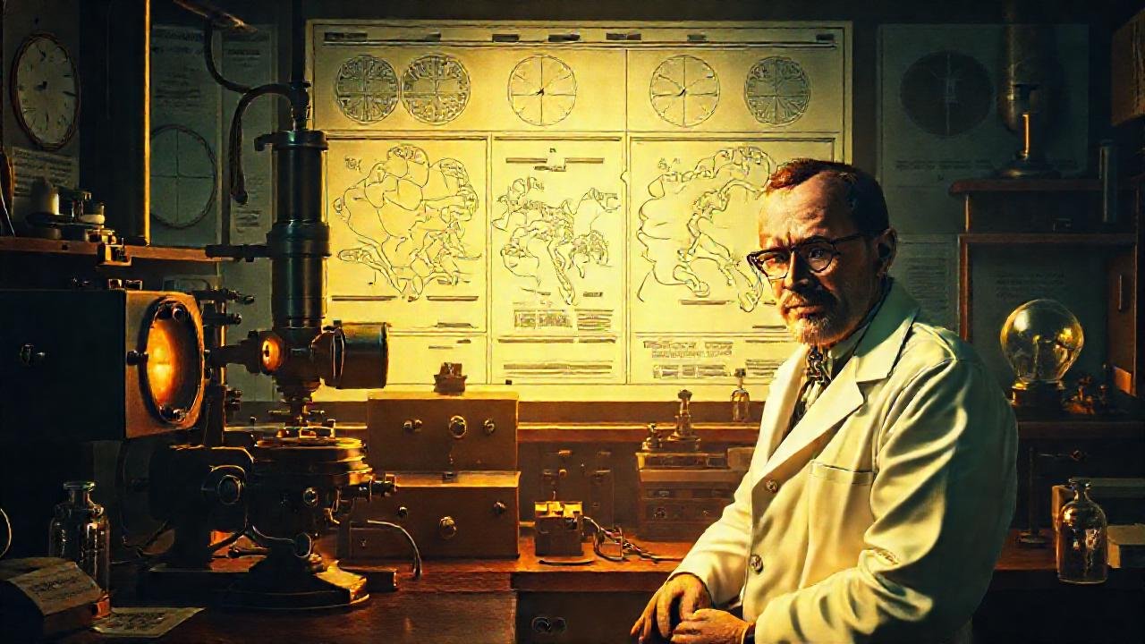 Laboratorio antiguo, espectros brillantes y ciencia