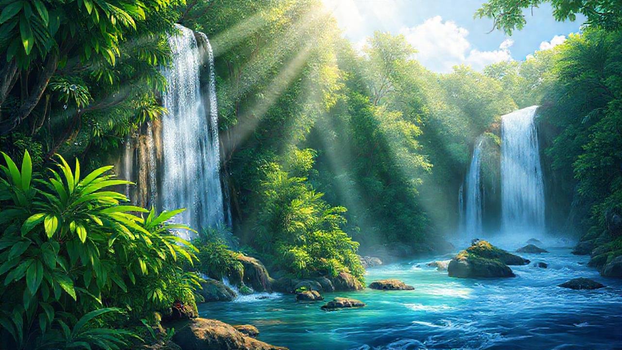 Selva tropical ilustra un paisaje claro