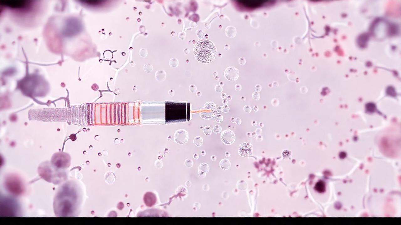 Diagrama informativo de vacunas microscópicas y coloridas