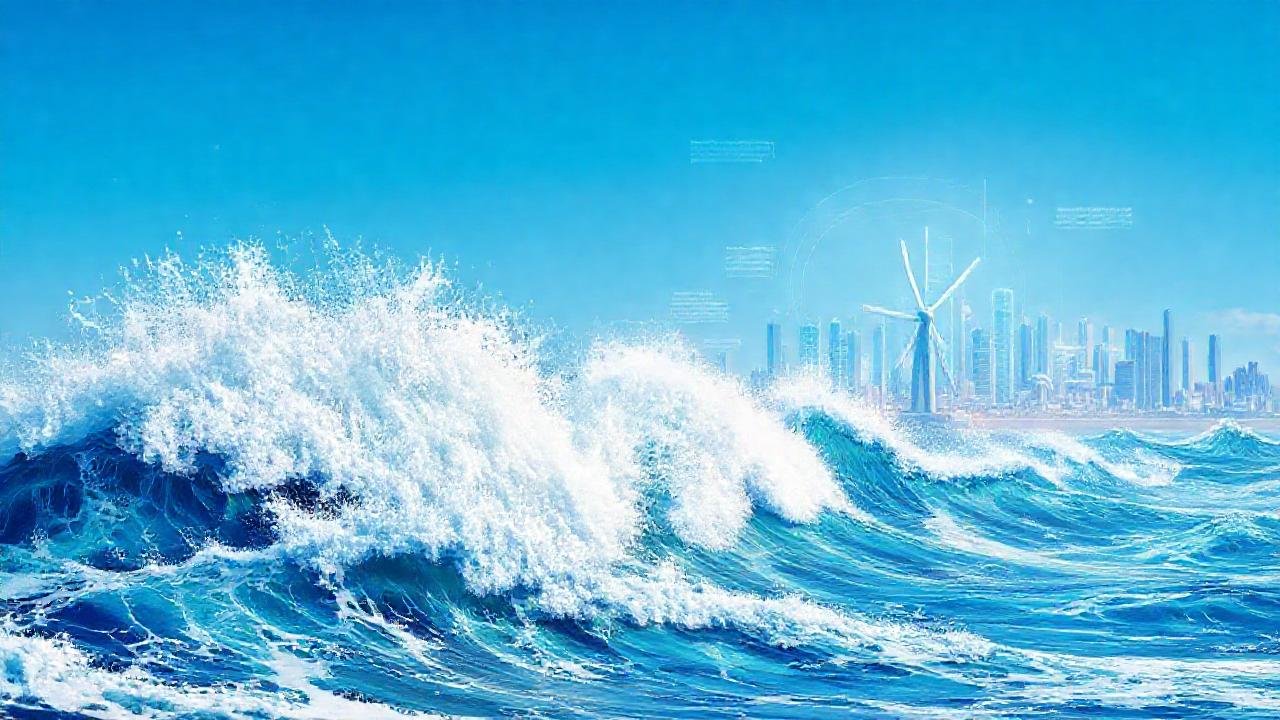 Una ciudad futurista se encuentra con el mar