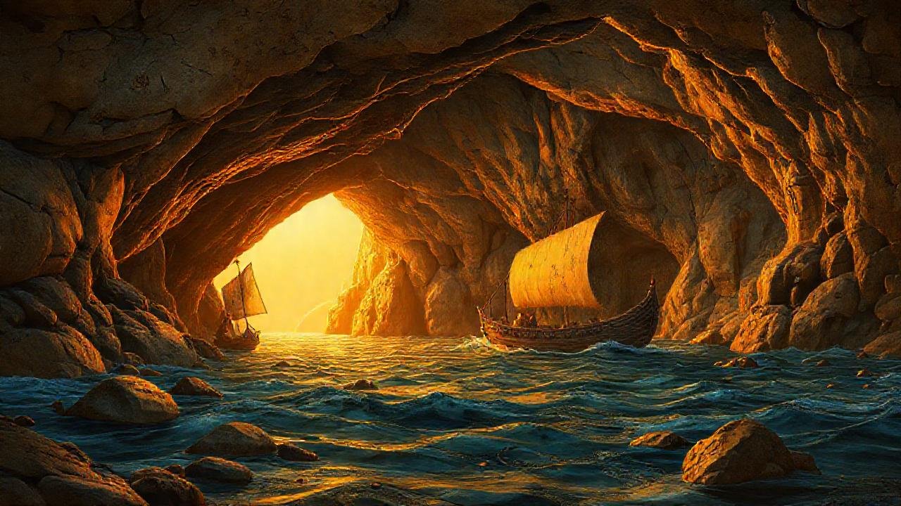 Odiseo navega por un paisaje épico