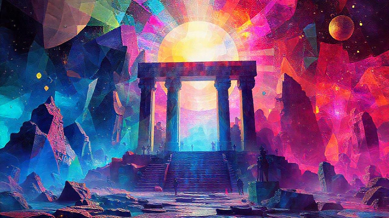 Arte psicodélico digital, vibrante y surreal