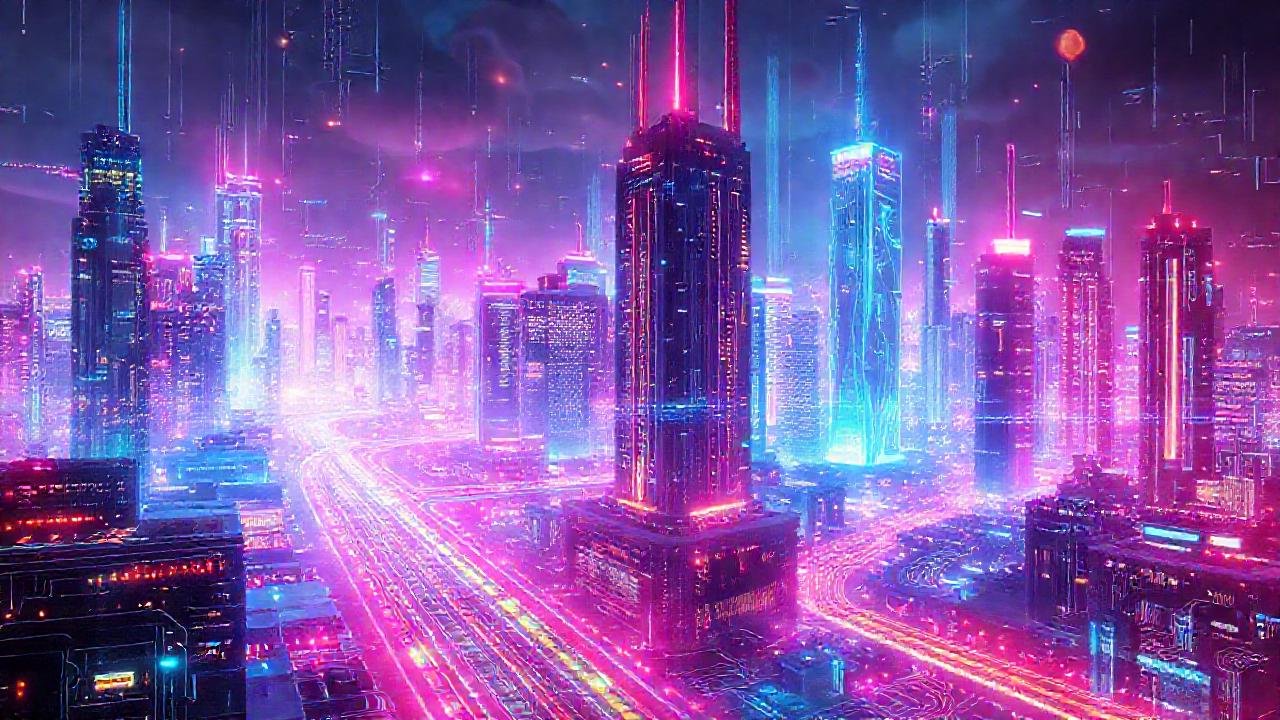 Ciudad futurista digital