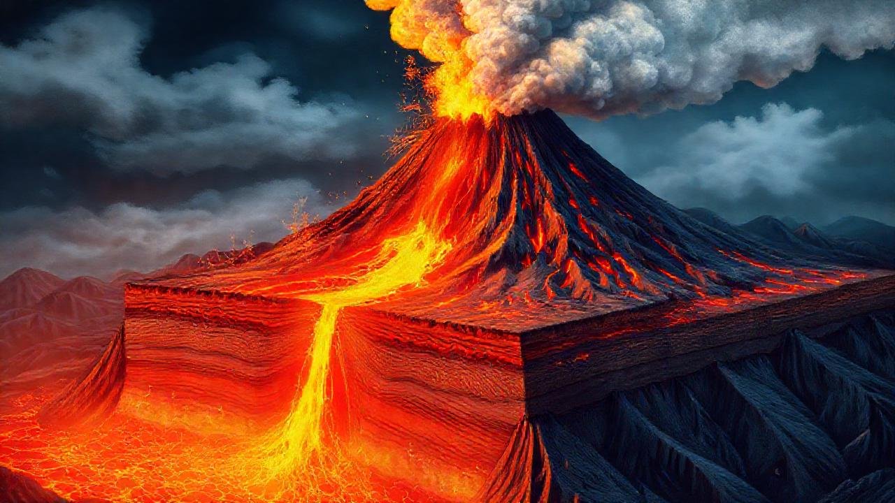 Erupción volcánica: fuerza y ciencia visual