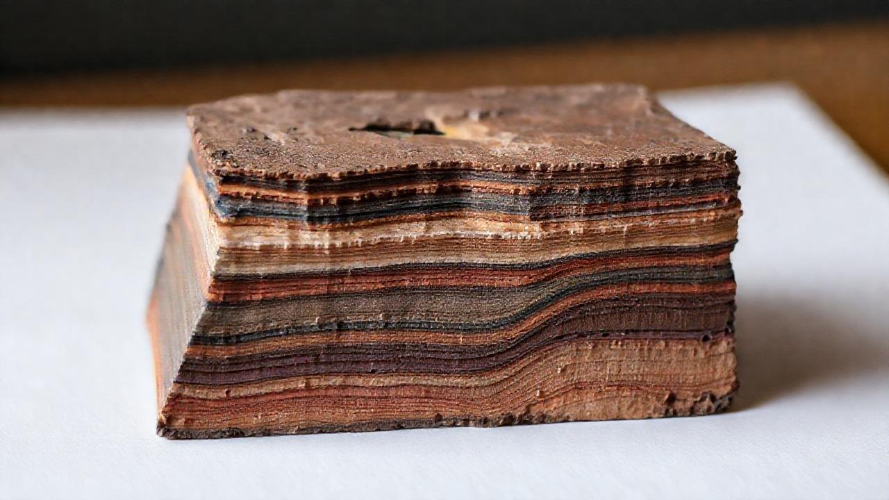 Un diagrama geológico muestra capas rocosas