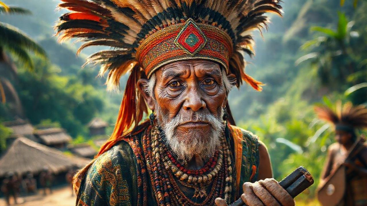 Un anciano indígena, emblemático y conectado