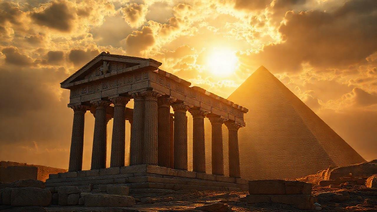 Templos griegos y pirámides se unen