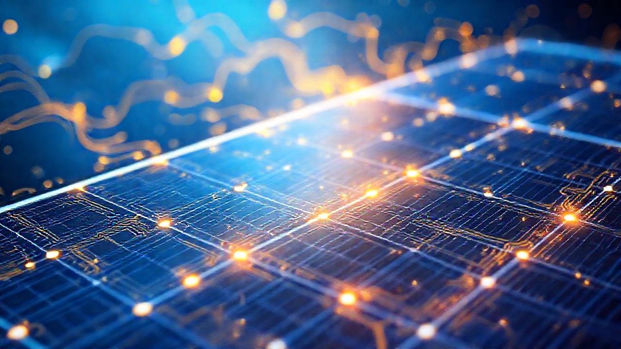 Paneles solares emiten energía luminosa y vibrante