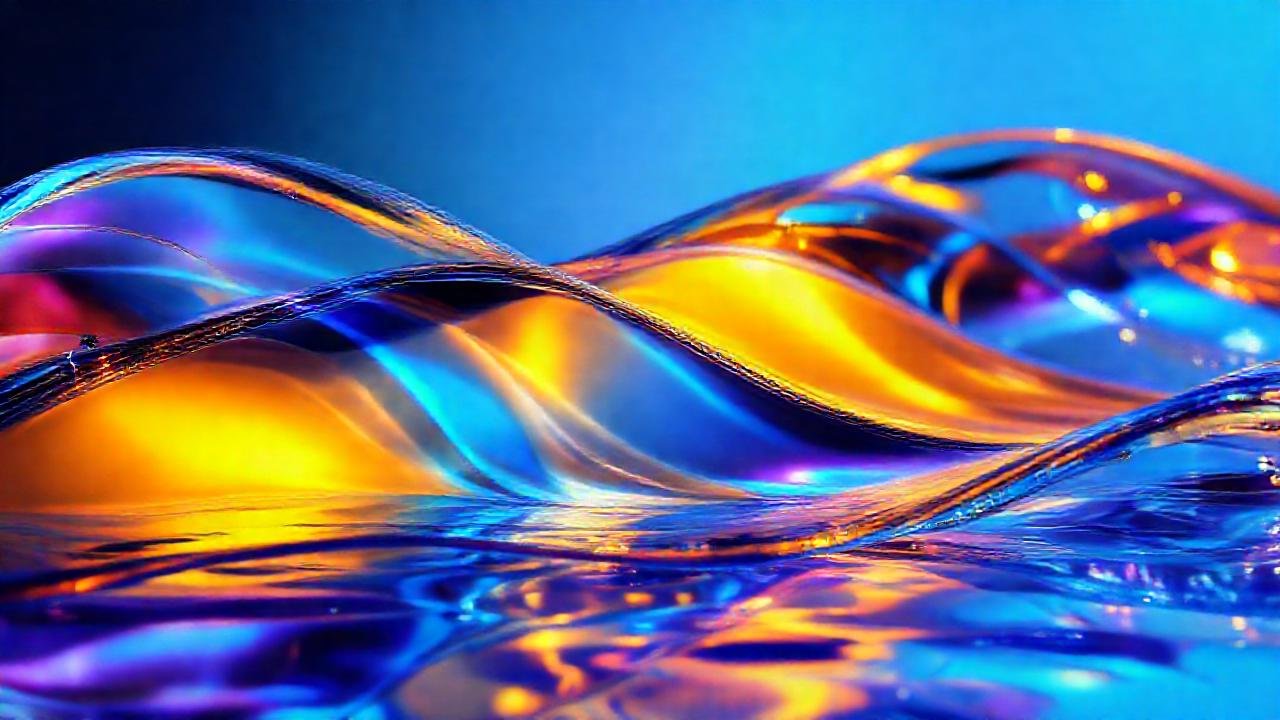 Reflejos vibrantes y formas geométricas acuáticas