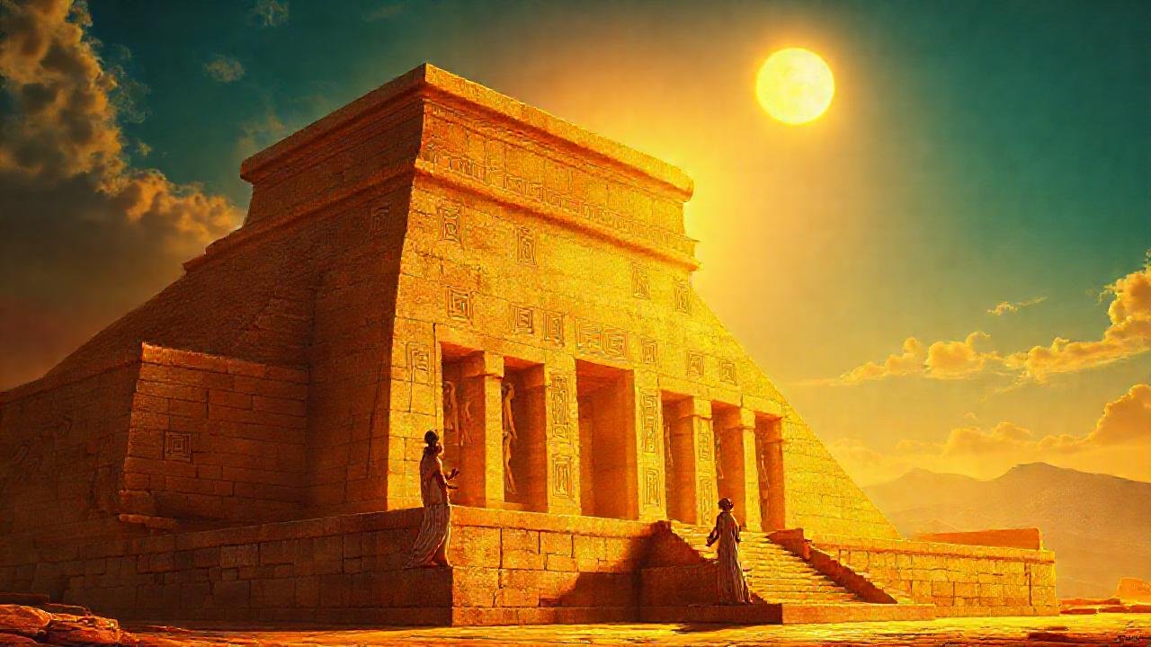 Templos antiguos brillan con colores vibrantes