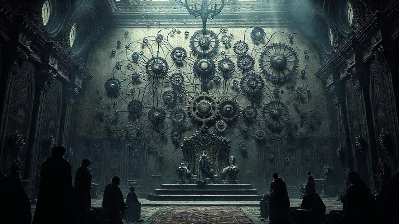 Un trono decadente simboliza poder oculto