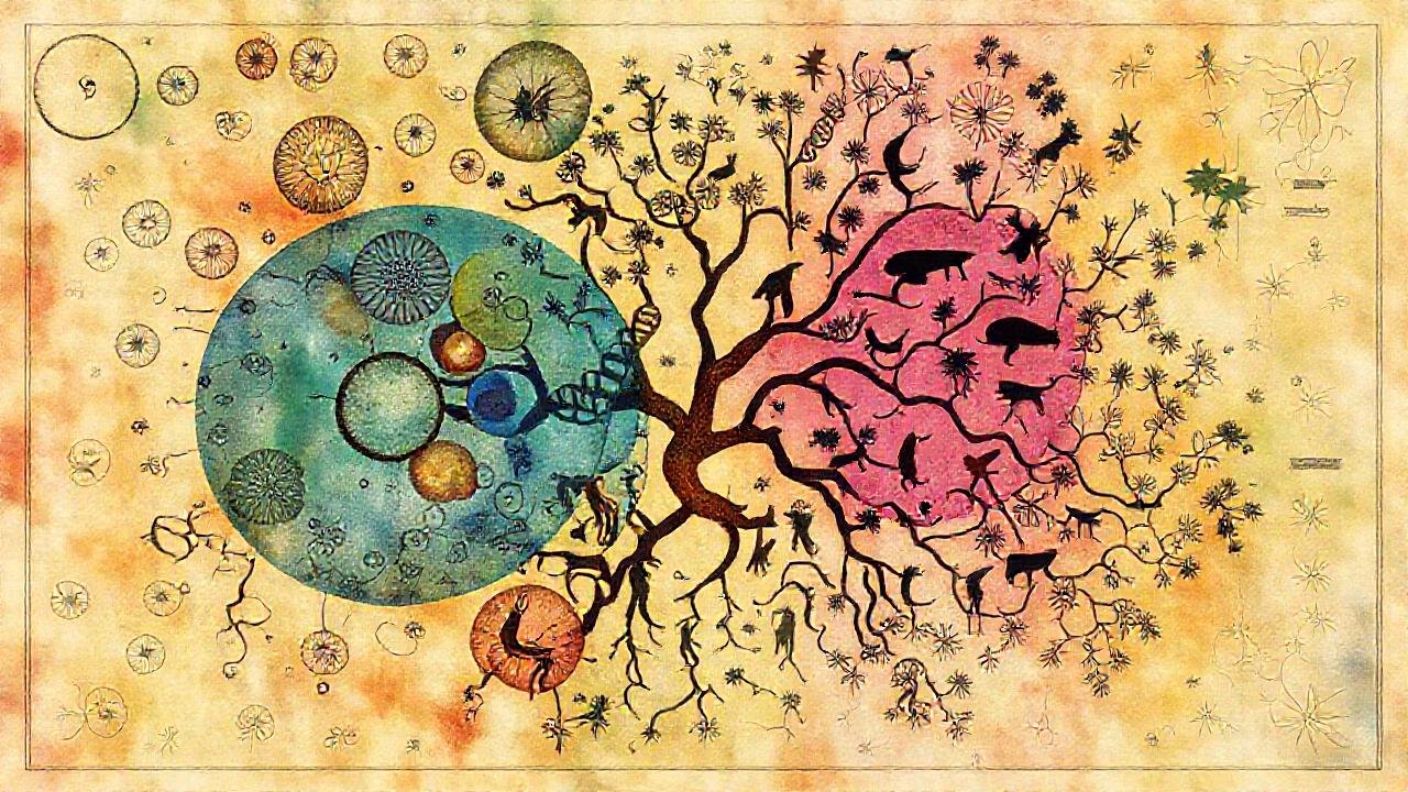 Diagramas biológicos complejos ilustran la vida