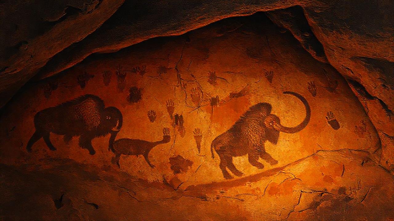 Los humanos prehistóricos pintaron cuevas con arte primitivo