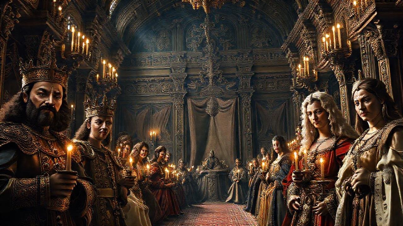 Un salón real evocaba una atmósfera medieval