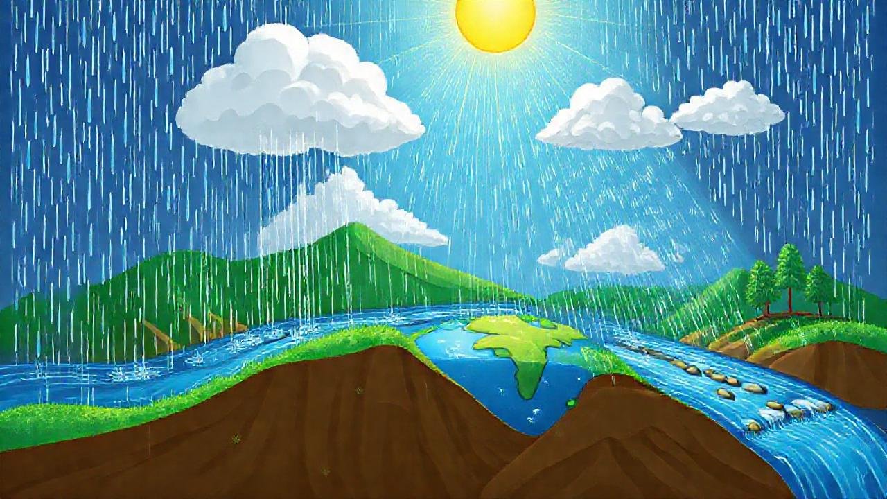 El agua cíclicamente se transforma y refleja