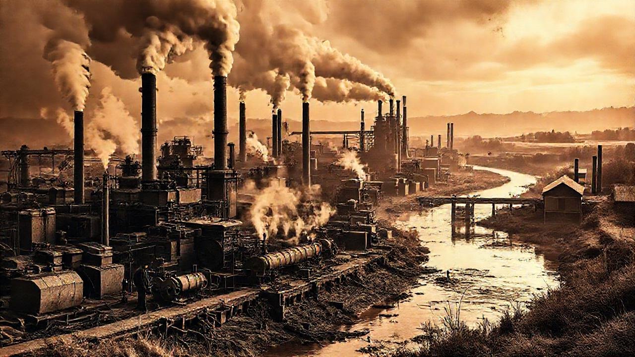 Fábricas victorianas contaminan un paisaje rural