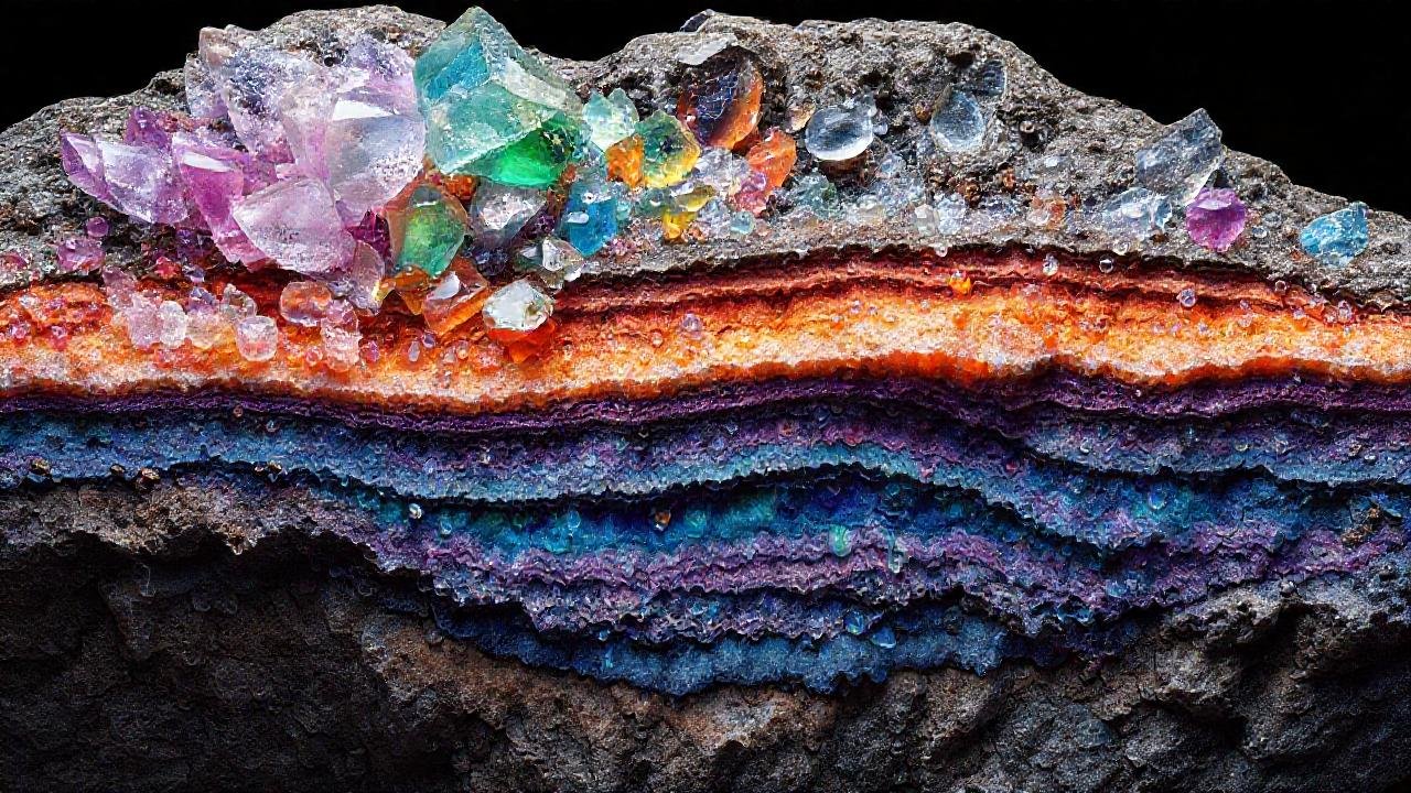 Formaciones rocosas minerales revelan estructuras complejas