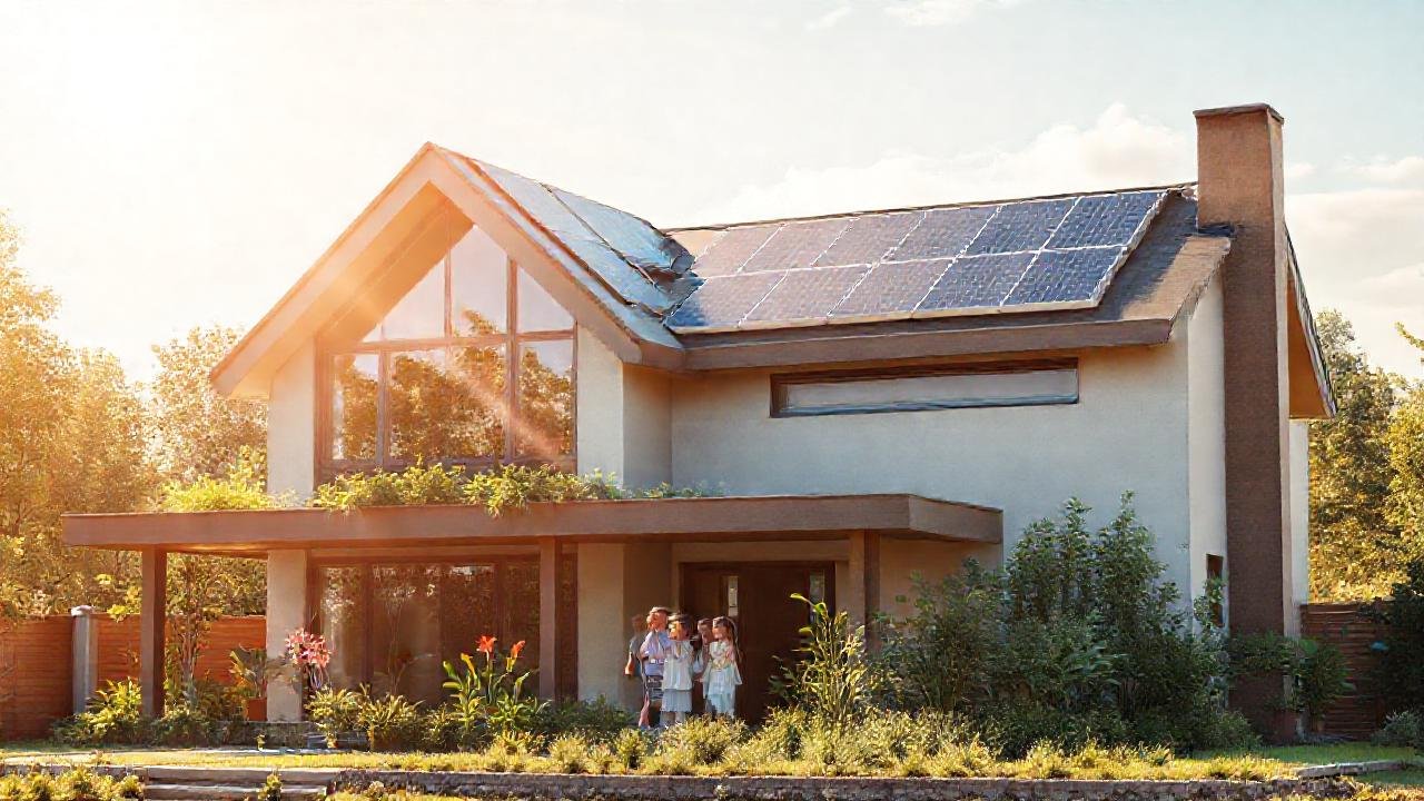 Una casa sostenible irradia felicidad y luz