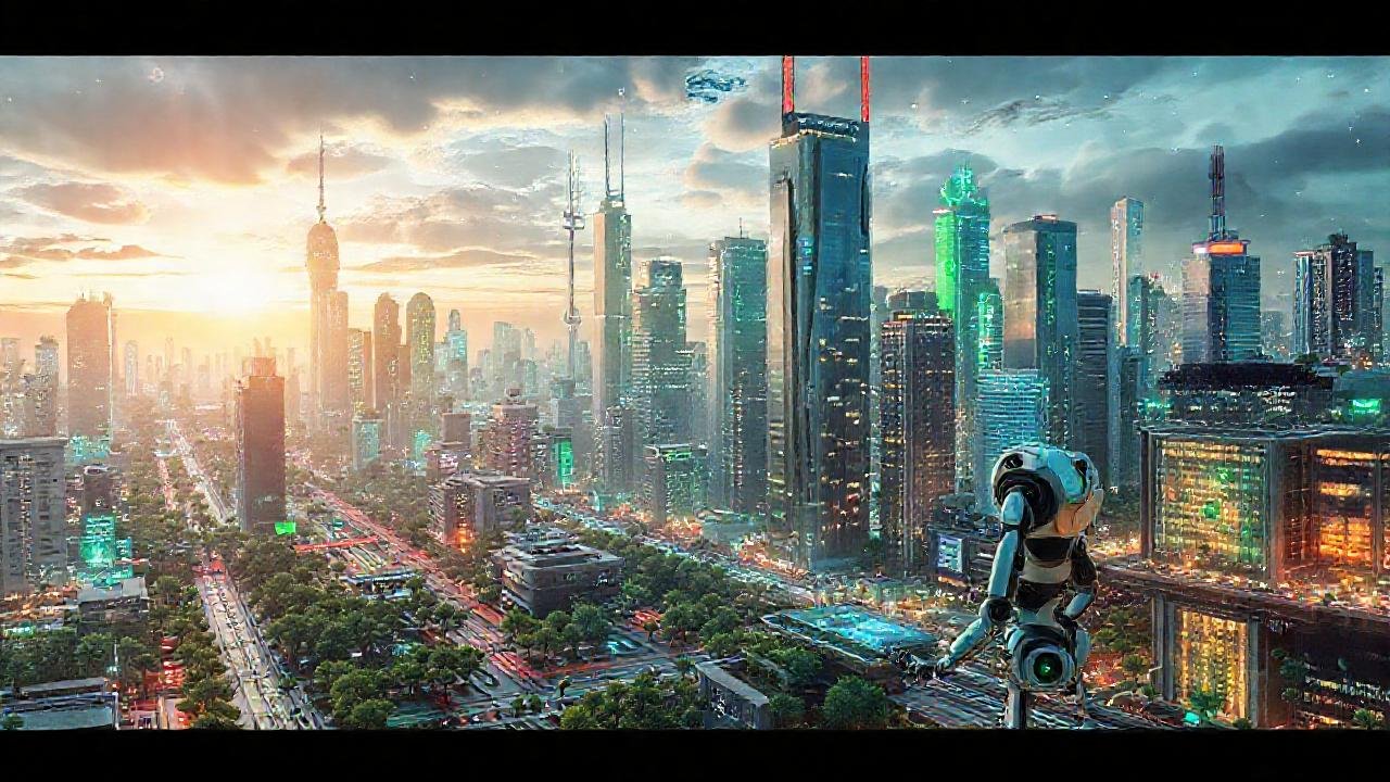 Una ciudad futurista y sostenible brilla