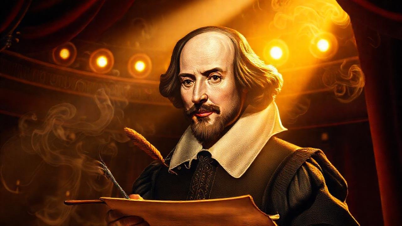 Shakespeare se muestra en un teatro dramático