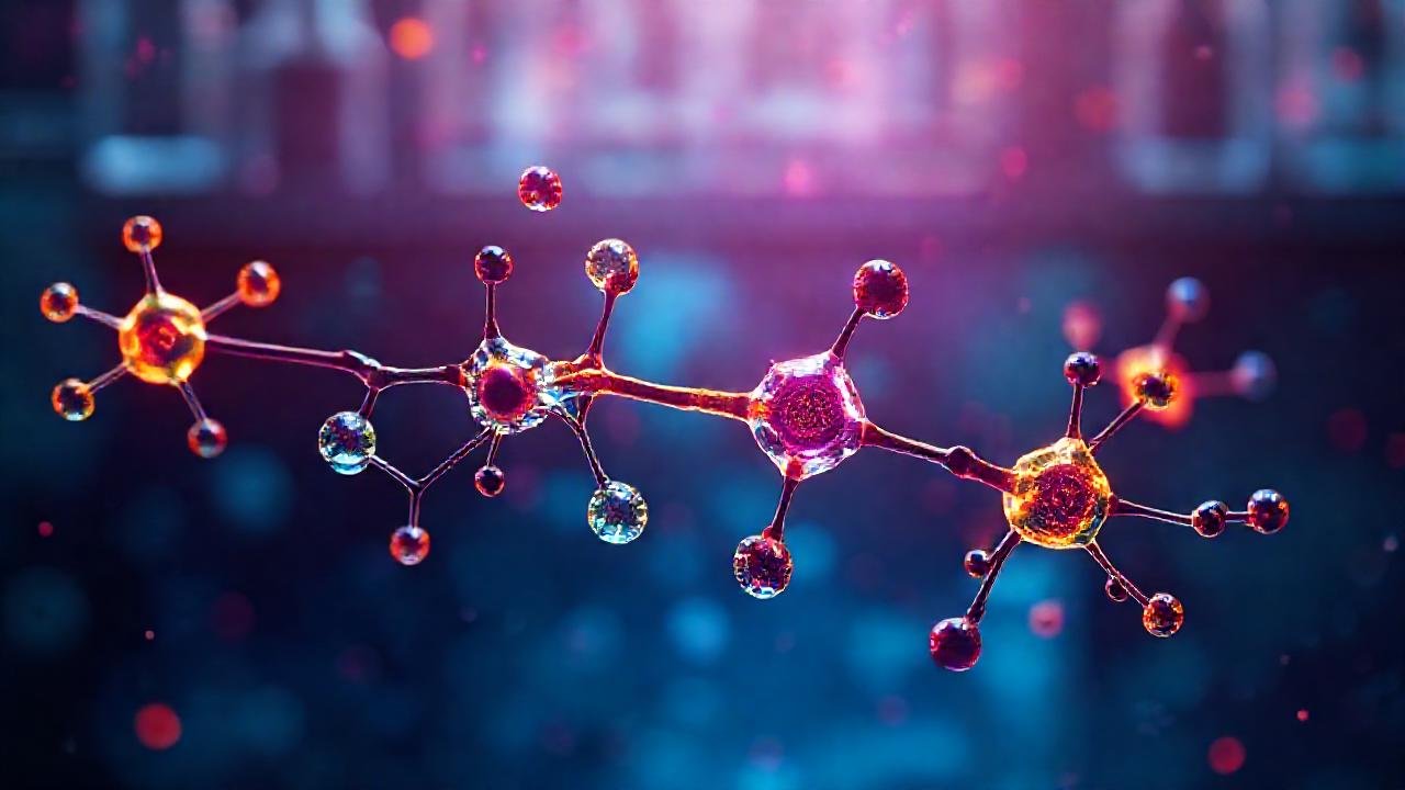 Moléculas orgánicas vibrantes en arte digital