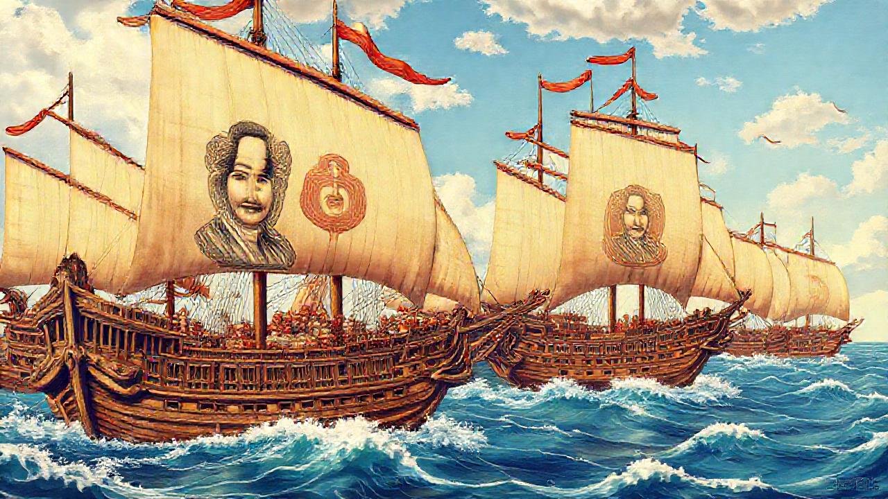 Zheng He lidera flota china grandiosa