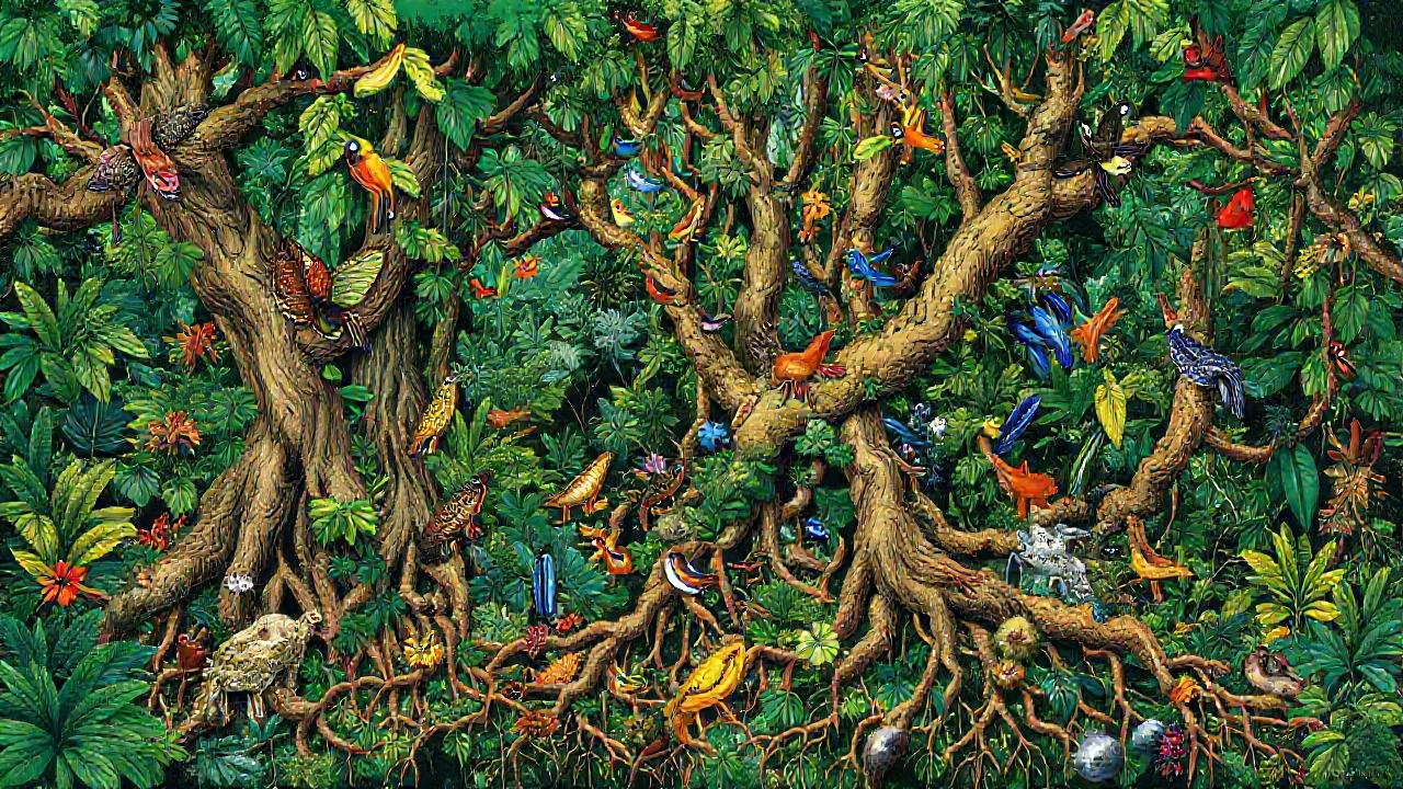 Bosque tropical diverso y educativo