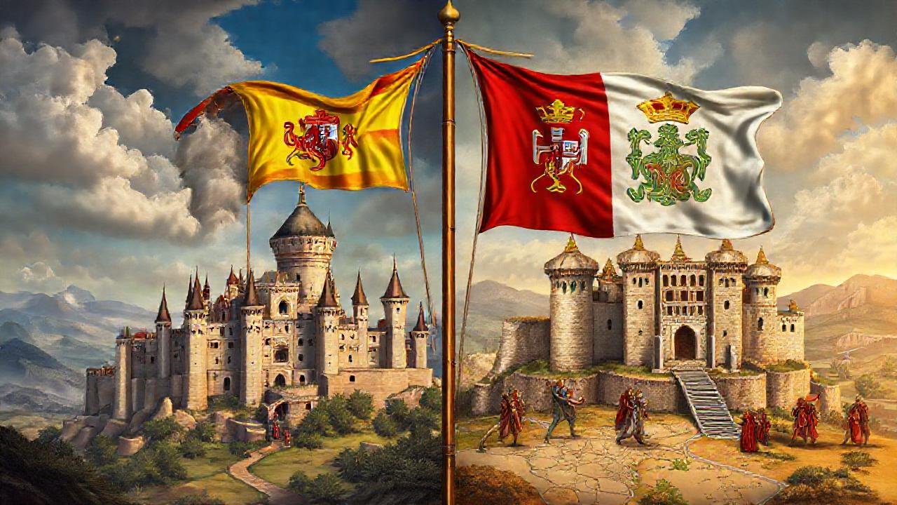 Ilustración histórica de reinos medievales